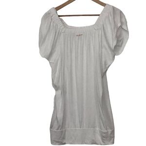 Dkny Cover up sweater woven white top jersey Over size white lousse  shirt tunic